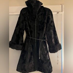 Black soft faux fur jacket
